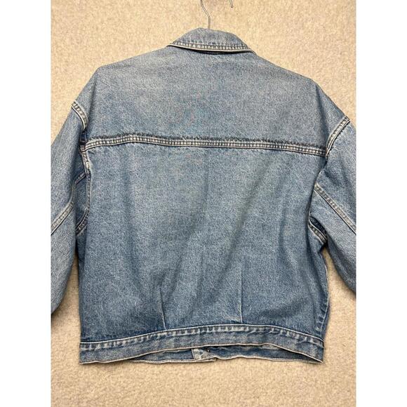 Y2K 90s Monte Carlo Polo Jockey Denim Embroidered Floral Jean Jacket Womens M - Picture 7 of 12